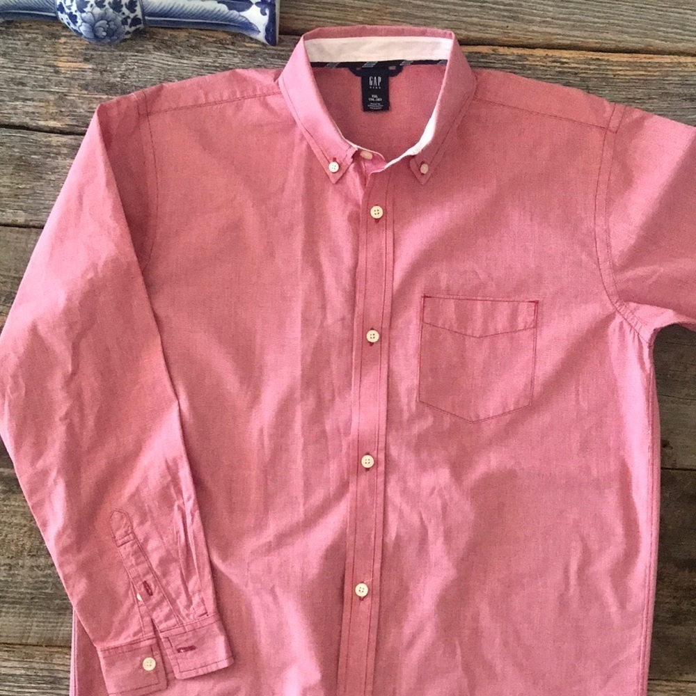 Gap Kids Mini-Check Oxford Button Down Shirt XXL - Picture 3 of 9